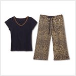 Leopard Print Pajama Set - Large