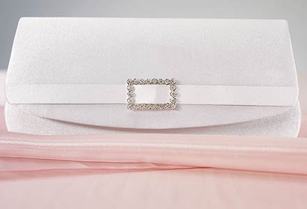 Satin Crystal Buckle Evening Bag