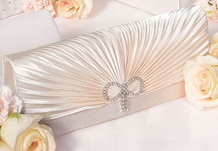 Classic Rouching & Crystal Bow Evening Bag