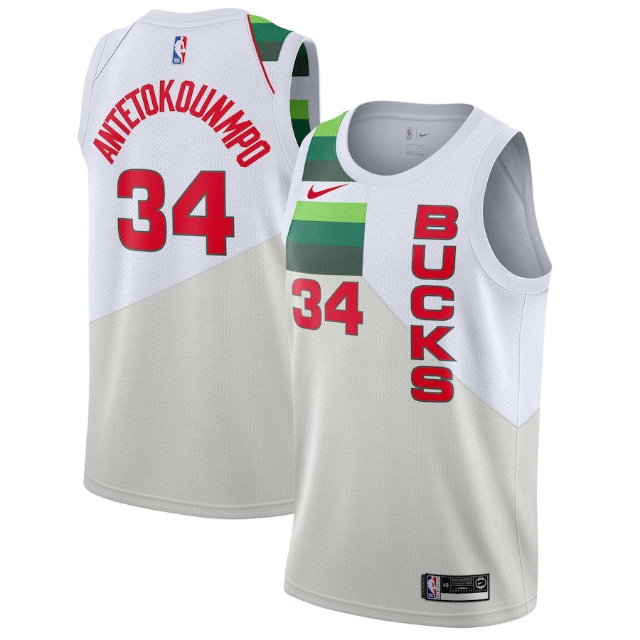 Men S Bucks Giannis Antetokounmpo Jersey White Earned Edition