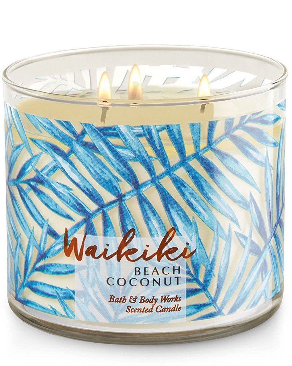 Bath Body Works Waikiki Beach Coconut Three Wick 14 5 Ounces Scented