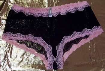 Glamour Laumiere Black & Pink Sheer Lace Boy Shorts