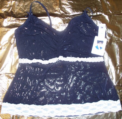 Delta Burke Black & Tan Sheer Tank Top