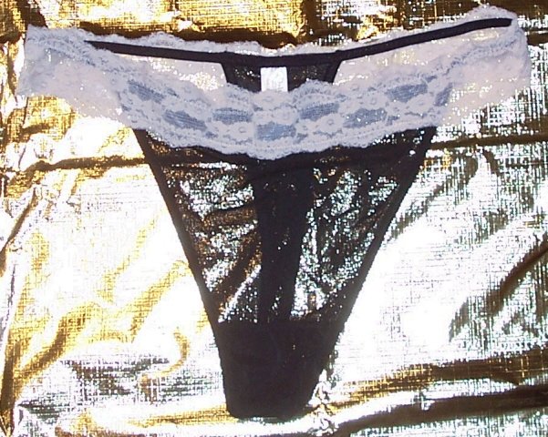 Black & Tan Sheer Thong