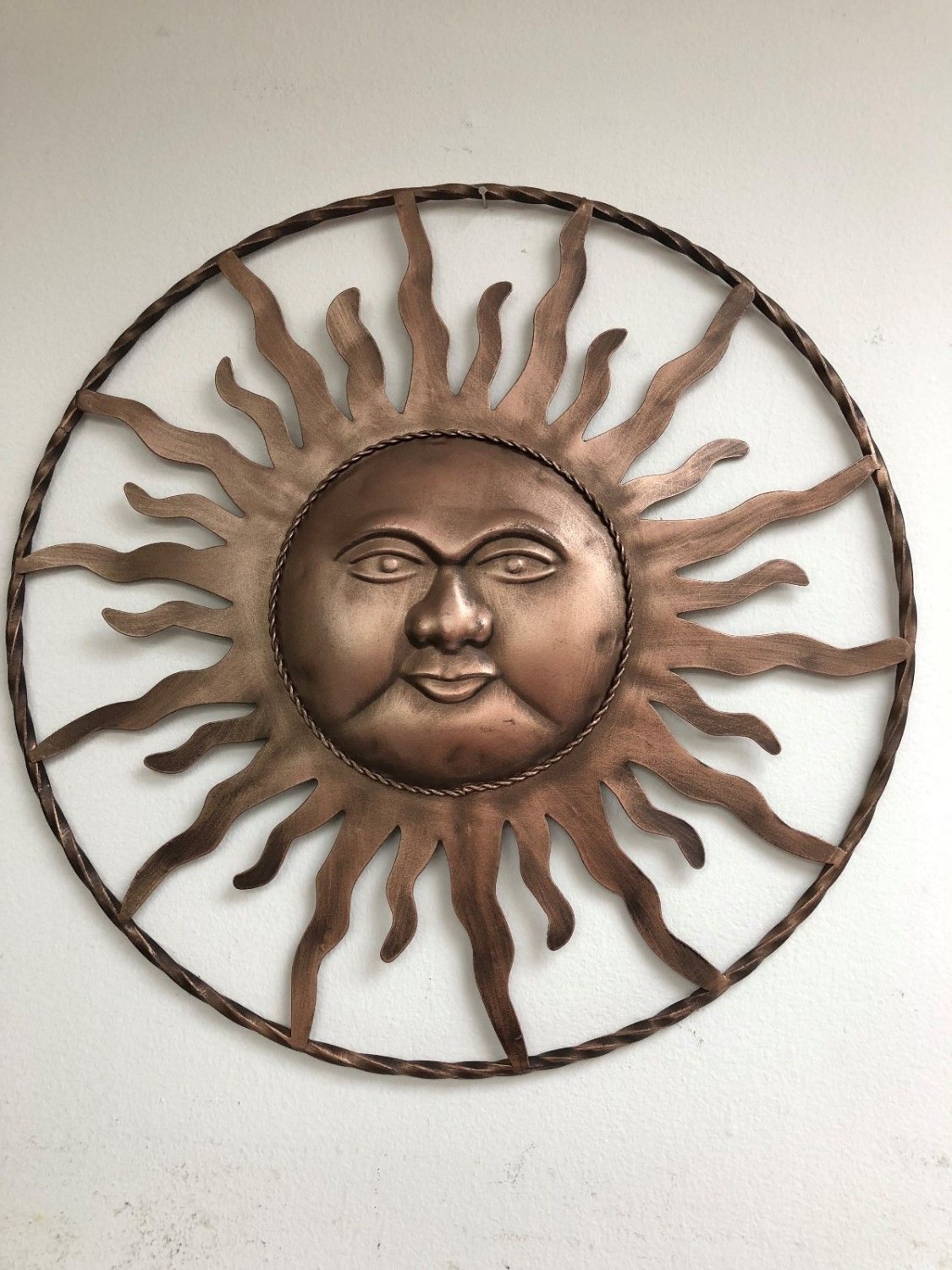 Metal Sun Face Wall Sculpture Brighten Your Home With A Cheerful