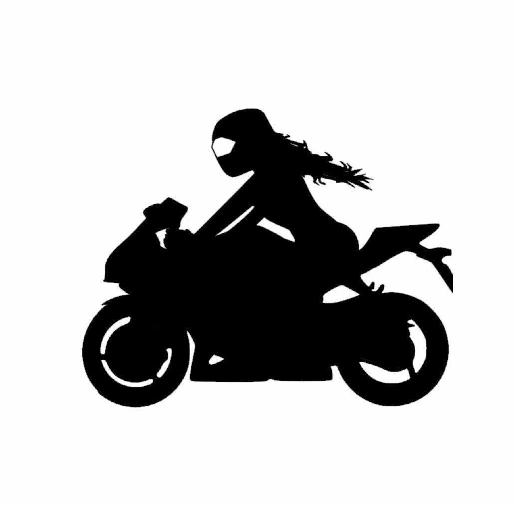 Girl Female Street Sport Bike Motorcycle Rider Vinyl Decal S