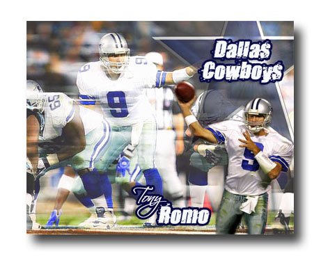 Tony Romo Photo , #9 Dallas Cowboys Custom NFL Canvas Print (NFL014)