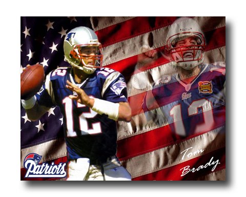 Tom Brady Photo , #12 New England Patriots Canvas Print (NFL023)