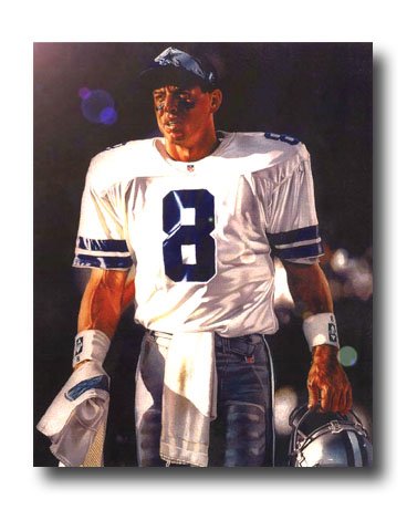 Troy Aikman Photo, #8 Dallas Cowboys Custom NFL canvas Print (NFL019)