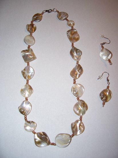 Gold Rock Necklace-Earring Set