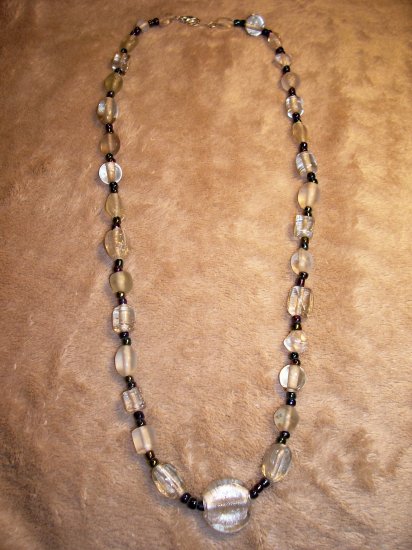 Clear and Iridescent Necklace-Earring Set