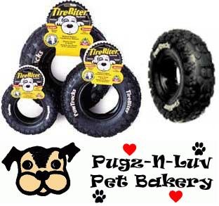 Tirebiter Pawtracks SMALL 6" Rubber Tire Dog Chew Toy Dental