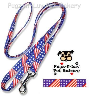 Pet Attire Fashion Dog Lead/Leash Stars Stripes 5/8" x 6' Nylon