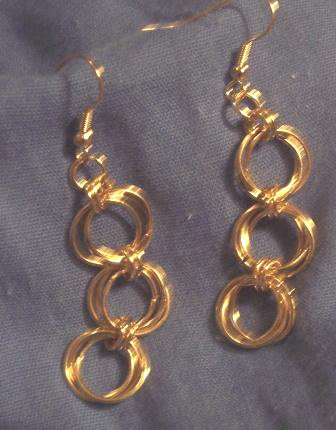 Chain Maille Double Flower Earrings
