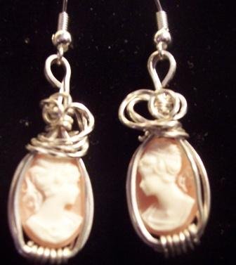 Sterling Silver Cameo Earrings