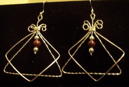 Gorgeous Sterling Silver Earrings with Poppy Jasper Beads