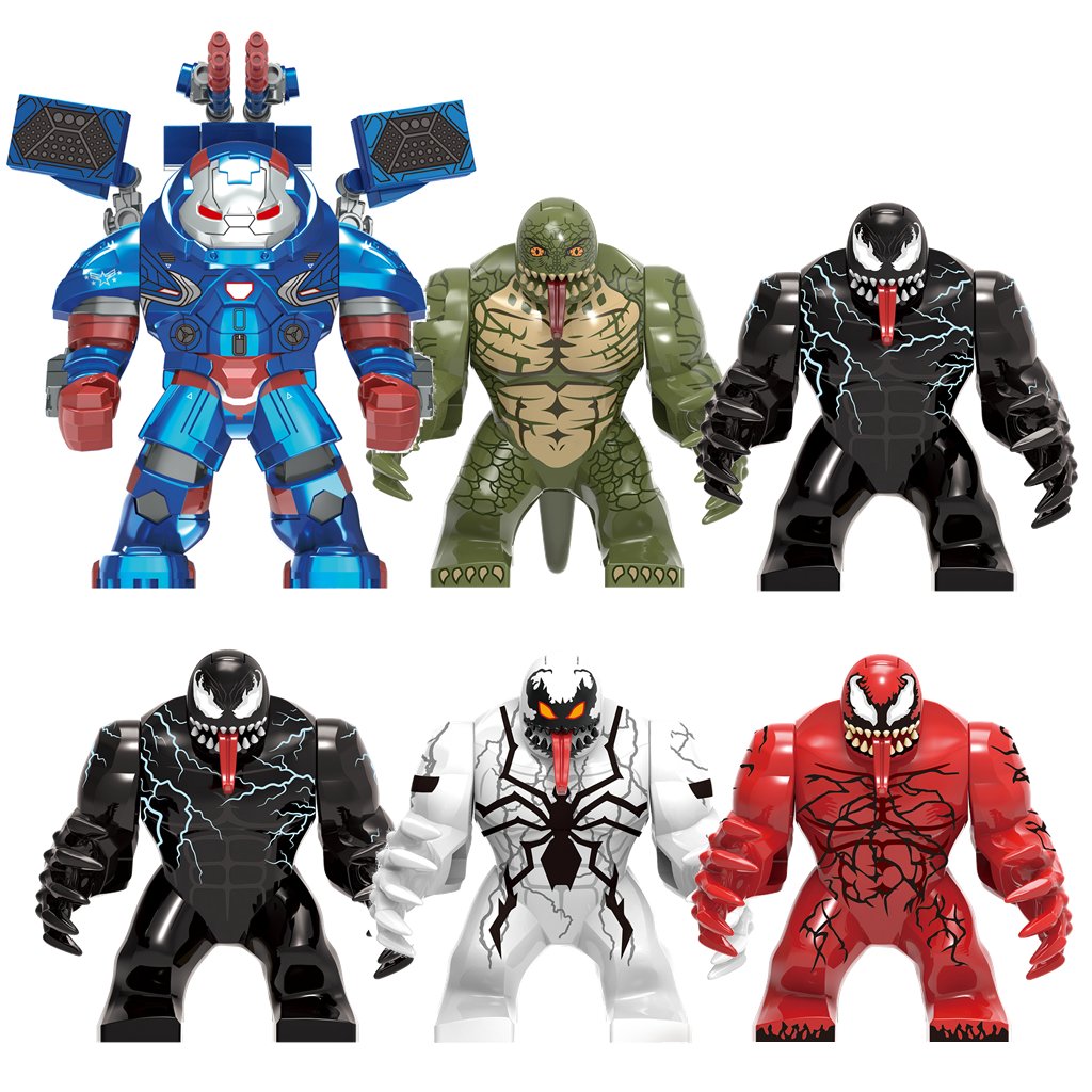 Big Lizard Anti Venom Carnage Riot Venom Minifigures Lego Compatible