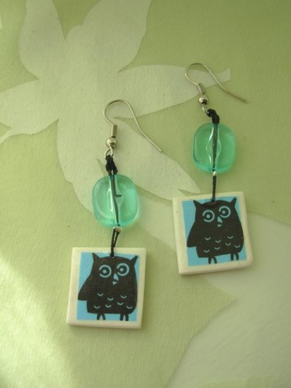 Icy Blue What A Hoot Owl earrrings