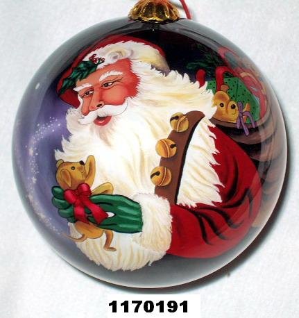 SANTA CLAUSE WITH GIFT AND BEAR