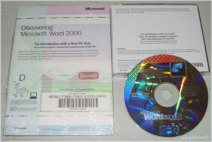 Microsoft Word 2000 OEM (Compaq Stamped)