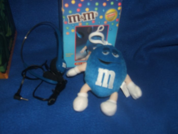 M&M Mini Plush Blue FM Radio...New In Package