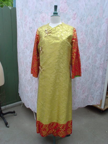 USED - Ethnic metallic lamé tapestry coat
