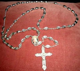 Hand Crafted Rosary: Our Lady of Fatima Medals & St. Faustina/Divine Mercy