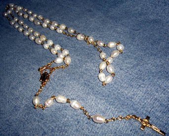 Hand Crafted Cultured Pearl Rosary