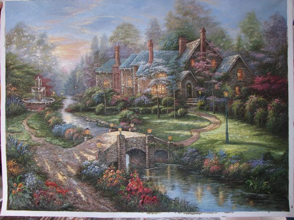 100% handmade excellent scenery oil painting on canvas