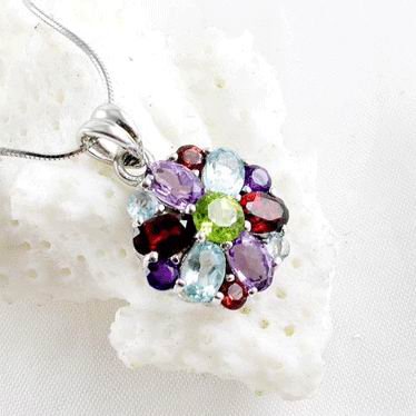 Brand 'LIYING'Fashion 925 Sterling Silver Pendants With Natural Blue Diamond