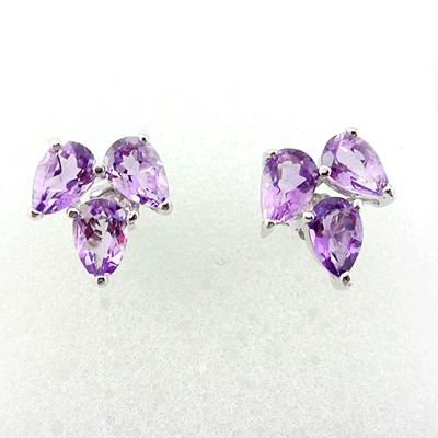 Brand 'LIYING'Fashion 925 Sterling Silver Earrings With Natural Blue Diamond