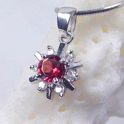 Brand 'LIYING' 925 Sterling Silver Pendant With Natural Ruby