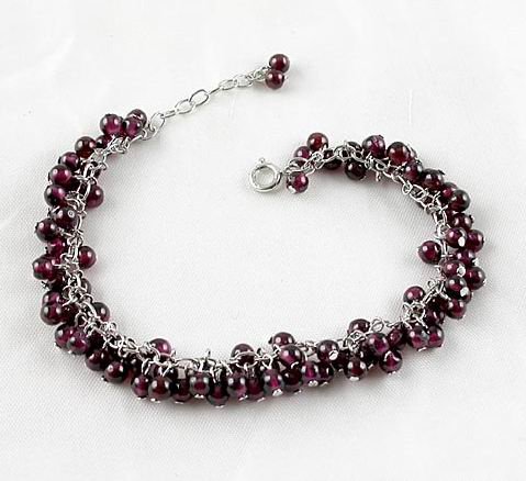 Brand 'LIYING' 925 Sterling Silver Bracelet With Natural Ruby