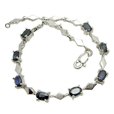 Brand 'LIYING' 925 Sterling Silver Bracelet With Natural Blue Diamond