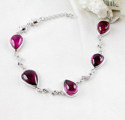 Brand 'LIYING' 925 Sterling Silver Bracelet With Excellent Natural Ruby