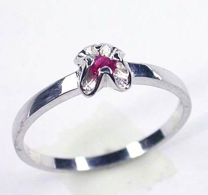 Brand 'LIYING' Elegant 925 Sterling Silver Ring with Nature Ruby