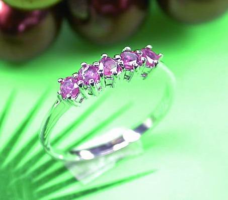 Brand 'LIYING' Elegant 925 Sterling Silver Ring with Nature Ruby