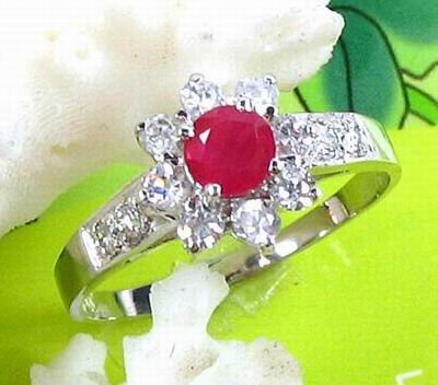 Brand 'LIYING' Fashion 925 Sterling Silver Ring with Nature Ruby