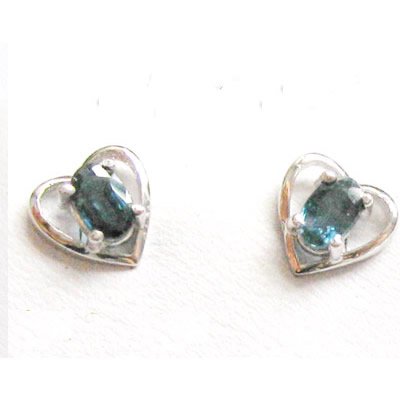 Brand 'LIYING' 925 Sterling Silver Earrings with Nature Blue Diamond