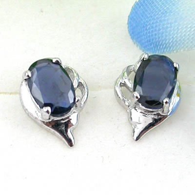 Brand 'LIYING' 925 Sterling Silver Earrings with Nature Blue Diamond