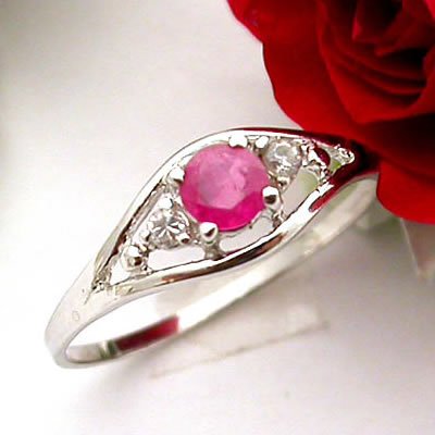Brand 'LIYING' 925 Sterling Silver Ring with Natural Ruby