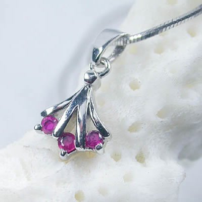 Brand 'LIYING' 925 Sterling Silver Pendant with Natural Ruby