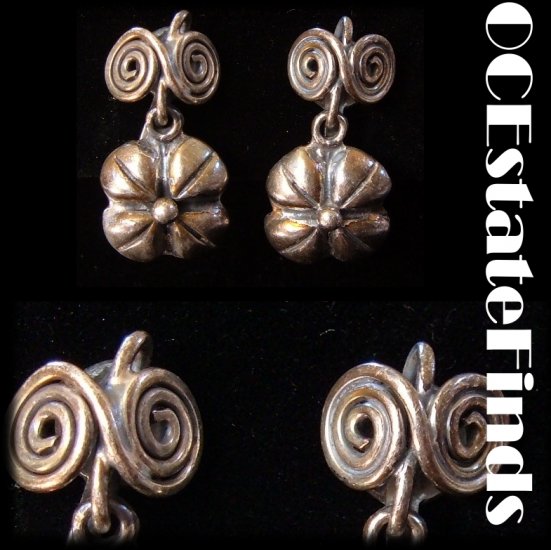 Estate Find - Vintage MEXICO SILVER DECO Earrings