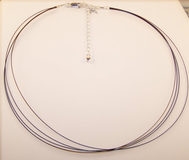 Short Four Strand Black Wire Adjustable Necklace for Pendants