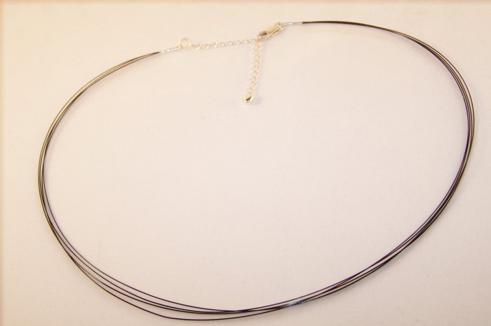 Long Four Strand Black Wire Adjustable Necklace for Pendants