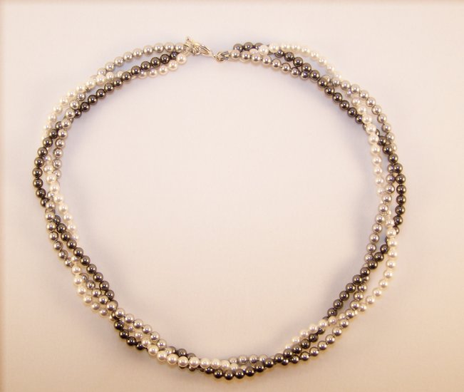 16" Swarovski Pearl Three strand Choker