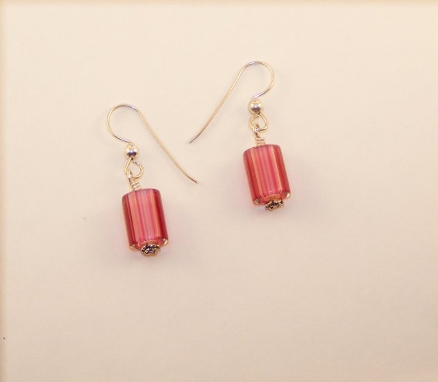 Candy Cane glass earrings