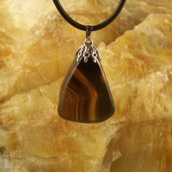 Dark Brown Brazilian Agate Pendant