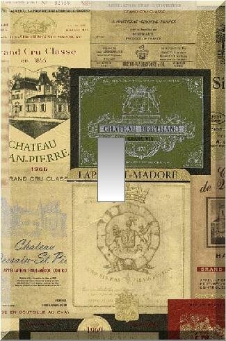 Vintage Wine Label Collage Single Switch Plate
