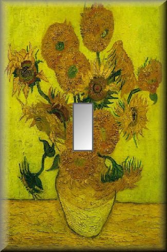 Van Gogh Vase Sunflowers Fine Art Single Switch Plate